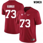 NCAA Women's Alabama Crimson Tide #73 John Hannah Stitched College Nike Authentic Crimson Football Jersey QK17I02ZC